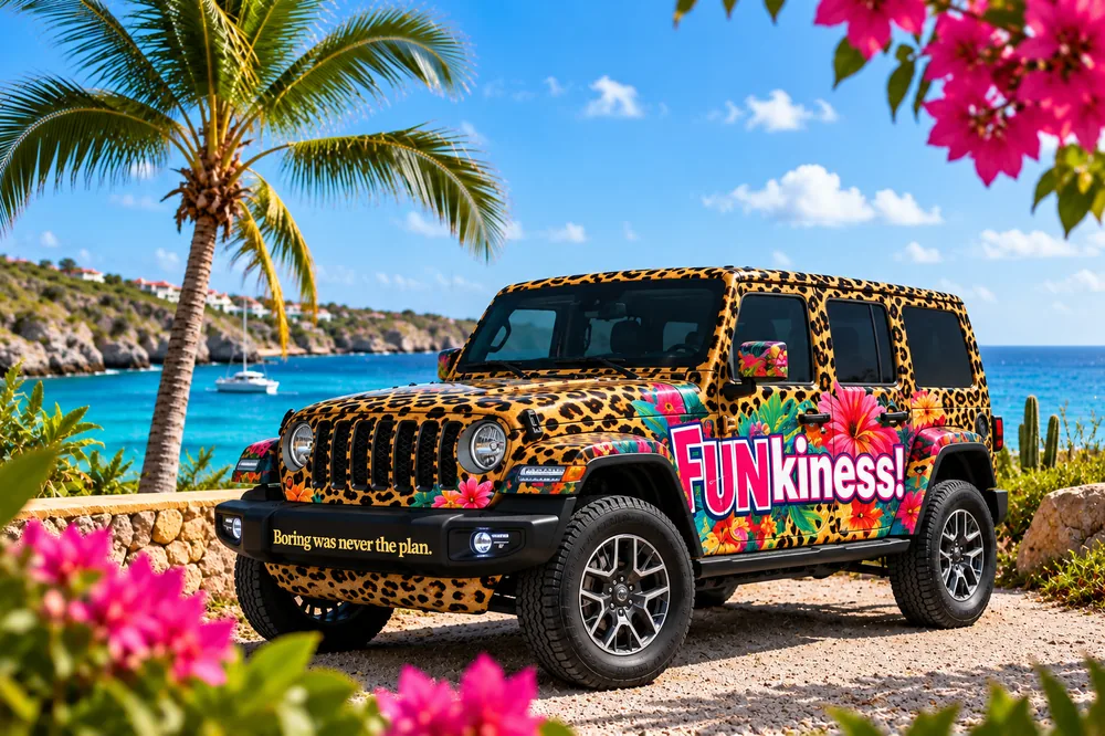 The FUNkiness! Jeep on the Curaçao coast